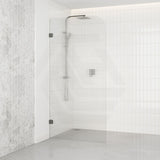 800/900/1000/1100/1200x2100mm Frameless CURVED Corner Shower Screen Single Door Fixed Panel Fluted Glass with Variant Colour U Brackets