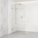 800/900/1000/1100/1200x2100mm Frameless CURVED Corner Shower Screen Single Door Fixed Panel Fluted Glass with Variant Colour U Brackets