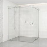 870-1450mm Shower Screen Chrome Frameless Double Sliding 10mm Glass 2000mm Height