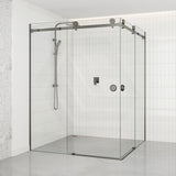 M#1(Gunmetal Grey) 870-1450mm Shower Screen Gunmetal Grey Frameless Double Sliding 10mm Glass 2000mm Height