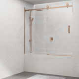 1450-1800x1600mm Bathtub Sliding Shower Screen Wall to Wall Frameless Square Handle Variant Colour