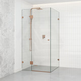 500-1400mm L Shape Frameless Shower Screen Hinge Door Fixed Panel Variant Colour Fittings 10mm Glass