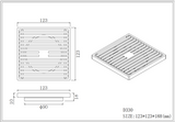 Square Grate Floor Waste Brushed Gold - 123mm x 123mm