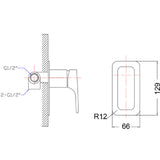 Eva Shower & Bath Mixer - Matt Black