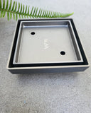Square Tile Insert Floor Waste Gunmetal - 100mm