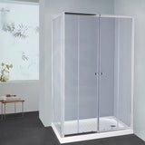 From 1400 to 2250mm L Shape Shower Screen Semi-frameless Double Sliding Door Chrome Fittings 6mm Glass 2000mm Height