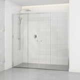 From 1400 to 2250mm Wall to Wall Shower Screen Double Sliding Variant Colour Semi-frameless Fittings Tempered Glass 2000mm Height