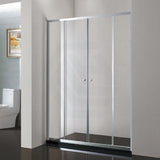 From 1400 to 2250mm Wall to Wall Shower Screen Double Sliding Variant Colour Semi-frameless Fittings Tempered Glass 2000mm Height
