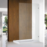 From 300 to 1200x2000mm Frameless Walk In Shower Screen Single Fixed Panel Chrome Brackets 10mm Glass