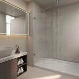 From 800 to 1200x2000mm Frameless Walk-in Shower Screen Single Fixed Panel Variant Colour Brackets 10mm Fluted Glass