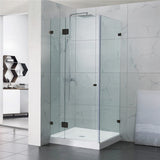 From 800mm to 1200mm Square Shower Screen Pivot Door With Return Panel Variant Colour Frameless 10mm Glass 2000mm Height