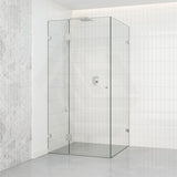 From 800mm to 1200mm Square Shower Screen Pivot Door With Return Panel Variant Colour Frameless 10mm Glass 2000mm Height