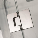From 800mm to 1200mm Square Shower Screen Pivot Door With Return Panel Variant Colour Frameless 10mm Glass 2000mm Height