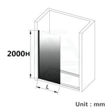 From 900 to 1200x2000mm Black Color Gradient Frameless Shower Screen Single Door Fixed Panel 10mm Tempered Glass