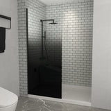 From 900 to 1200x2000mm Black Color Gradient Frameless Shower Screen Single Door Fixed Panel 10mm Tempered Glass