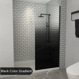 From 900 to 1200x2000mm Black Color Gradient Frameless Shower Screen Single Door Fixed Panel 10mm Tempered Glass