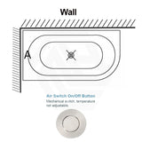 Broadway Oviedo 1700x800x580mm Left/Right Corner Back to Wall Spa Bathtub Acrylic Gloss White/Matt White