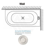 Broadway Oviedo 1700x800x580mm Left/Right Corner Back to Wall Spa Bathtub Acrylic Gloss White/Matt White