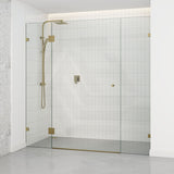 1090-2600mm 3 Panels Wall to Wall Shower Screen Frameless 10mm Glass Variant Colour Fittings