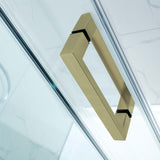 1180-2000x2000mm Wall to Wall Sliding Shower Screen Frameless Variant Colour Stainless Steel Square Handle 10mm Glass