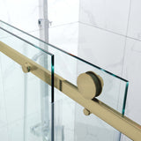 1180-2000x2000mm Wall to Wall Sliding Shower Screen Frameless Variant Colour Stainless Steel Square Handle 10mm Glass