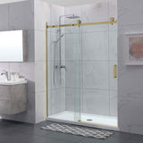 1180-2000x2000mm Wall to Wall Sliding Shower Screen Frameless Variant Colour Stainless Steel Square Handle 10mm Glass