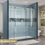 1400-2530x2000mm Shower Screen Wall to Wall Sliding Door Variant Colour Stainless Steel Frameless 3 Panels