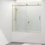 1450-1800x1600mm Bathtub Sliding Shower Screen Wall to Wall Frameless Square Handle Variant Colour
