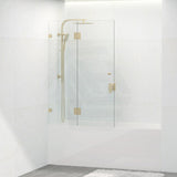 850/1000x1500mm Fixed & Swing Bathtub Shower Screen 10mm Tempered Glass Frameless Panel Variant Colour Hardware