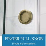 870-1180x2000mm Wall to Wall Sliding Shower Screen Frameless Variant Colour Stainless Steel Square Rail 10mm Glass Round Handle