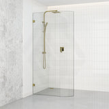 900/1000/1100x2100mm Frameless EDGE CURVED Shower Screen Single Door Fixed Panel 10mm Glass Variant Colour Brackets