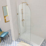 900/1000x2200mm Arch Frameless Shower Screen Fixed Panel Tempered Glass Variant Colour
