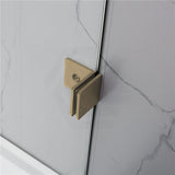 G#1(Gold) From 300 to 1200x2000mm Frameless Walk In Shower Screen Single Fixed Panel Brushed Gold Brackets 10mm Glass