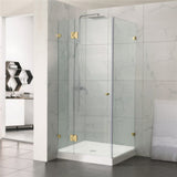 From 800mm to 1200mm Square Shower Screen Pivot Door With Return Panel Variant Colour Frameless 10mm Glass 2000mm Height