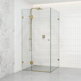 From 800mm to 1200mm Square Shower Screen Pivot Door With Return Panel Variant Colour Frameless 10mm Glass 2000mm Height