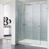 1090-2600mm 3 Panels Wall to Wall Shower Screen Frameless 10mm Glass Variant Colour Fittings