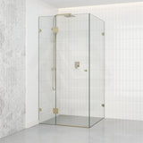 500-1400mm L Shape Frameless Shower Screen Hinge Door Fixed Panel Variant Colour Fittings 10mm Glass