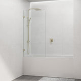 750/900mm Bathtub CURVED Corner Shower Screen Fixed Panel Variant Colour Fittings 10mm Tempered Glass Frameless