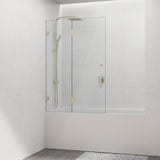850/1000x1500mm Fixed & Swing Bathtub Shower Screen 10mm Tempered Glass Frameless Panel Variant Colour Hardware