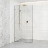 900/1000/1100x2100mm Frameless EDGE CURVED Shower Screen Single Door Fixed Panel 10mm Glass Variant Colour Brackets