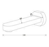 Mia Bath Spout - Chrome