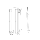 Heated Towel Rail Vertical - Brushed Copper