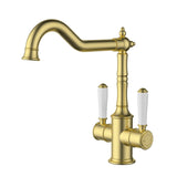 Birmingham Dual Kitchen Sink Mixer - Brushed Gold