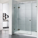 1090-2600mm 3 Panels Wall to Wall Shower Screen Frameless 10mm Glass Variant Colour Fittings