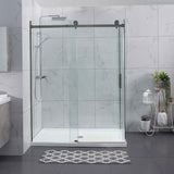 M#1(Gunmetal Grey) 1180-2000x2000mm Sliding Shower Screen L Shape Frameless Gunmetal Grey Square Handle 10mm Glass