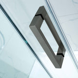 1180-2000x2000mm Wall to Wall Sliding Shower Screen Frameless Variant Colour Stainless Steel Square Handle 10mm Glass