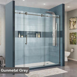 1400-2530x2000mm Shower Screen Wall to Wall Sliding Door Variant Colour Stainless Steel Frameless 3 Panels