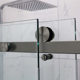 1400-2530x2000mm Shower Screen Wall to Wall Sliding Door Variant Colour Stainless Steel Frameless 3 Panels