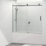 1450-1800x1600mm Bathtub Sliding Shower Screen Wall to Wall Frameless Square Handle Variant Colour