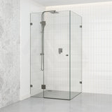500-1400mm L Shape Frameless Shower Screen Hinge Door Fixed Panel Variant Colour Fittings 10mm Glass